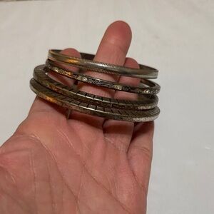 Set of Silver and Gold Tone Bangles